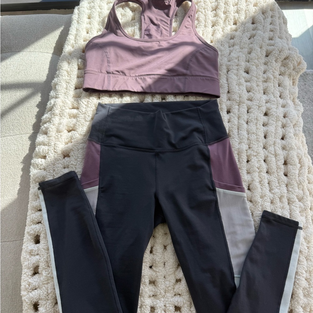 Fabletics Black and Purple Leggings